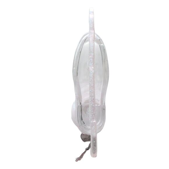 GLASS FIGURE SKATE ORNAMENT WITH SILVER GLITTER - Picture 11 of 13